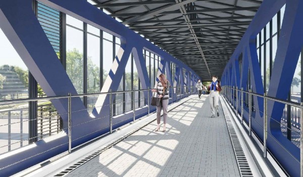 Пешеходный мост через Яузу готов на три четверти
